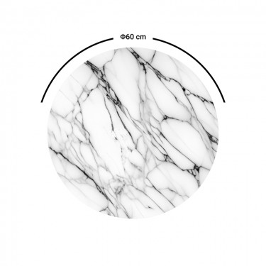 Επιφάνεια τραπεζιού Kailo τ.Werzalit όψη μαρμάρου Φ60εκ 310-000001