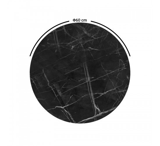 Επιφάνεια τραπεζιού Saran μαύρο μαρμάρου Φ60εκ Υλικό: MELAMINE 310-000026