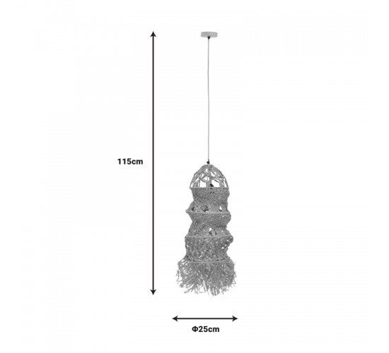 Φωτιστικό οροφής Frola Inart E27 φυσικό Φ25x115εκ Υλικό: MILD STEEL AND PAPPER GRASS 311-000010 Φωτιστικό οροφής Frola Inart E27 φυσικό Φ25x115εκ Υλικό: MILD STEEL AND PAPPER GRASS 311-000010