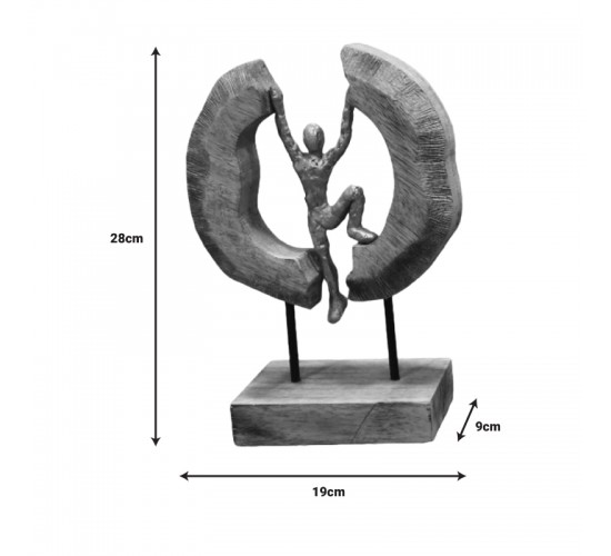 Επιτραπέζιο διακοσμητικό Dale Inart φυσικό μάνγκο ξύλο-αλουμίνιο 19x9x28εκ Υλικό: MANGO WOOD - ALUMINUM IRON 312-000002