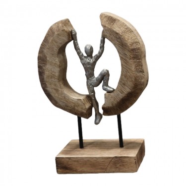 Επιτραπέζιο διακοσμητικό Dale Inart φυσικό μάνγκο ξύλο-αλουμίνιο 19x9x28εκ Υλικό: MANGO WOOD - ALUMINUM IRON 312-000002