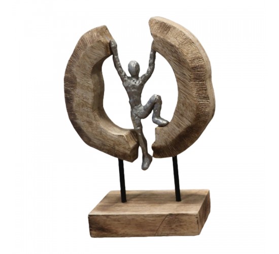 Επιτραπέζιο διακοσμητικό Dale Inart φυσικό μάνγκο ξύλο-αλουμίνιο 19x9x28εκ Υλικό: MANGO WOOD - ALUMINUM IRON 312-000002