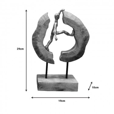 Επιτραπέζιο διακοσμητικό Caren Inart φυσικό μάνγκο ξύλο-αλουμίνιο 19x10x29εκ Υλικό: MANGO WOOD-ALUMINUM IRON 312-000003