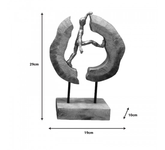 Επιτραπέζιο διακοσμητικό Caren Inart φυσικό μάνγκο ξύλο-αλουμίνιο 19x10x29εκ Υλικό: MANGO WOOD-ALUMINUM IRON 312-000003