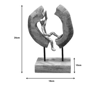 Επιτραπέζιο διακοσμητικό Vualo Inart φυσικό μάνγκο ξύλο-αλουμίνιο 18x10x26εκ Υλικό: MANGO WOOD-ALUMINUM IRON 312-000004