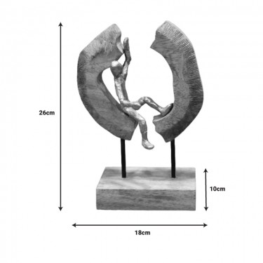 Επιτραπέζιο διακοσμητικό Vualo Inart φυσικό μάνγκο ξύλο-αλουμίνιο 18x10x26εκ Υλικό: MANGO WOOD-ALUMINUM IRON 312-000004