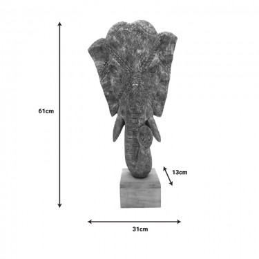 Επιτραπέζιο διακοσμητικό ελέφαντας Zap Inart χρυσό μάνγκο ξύλο 31x13x61εκ Υλικό: MANGO WOOD 312-000005