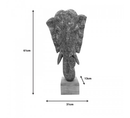 Επιτραπέζιο διακοσμητικό ελέφαντας Zap Inart χρυσό μάνγκο ξύλο 31x13x61εκ Υλικό: MANGO WOOD 312-000005