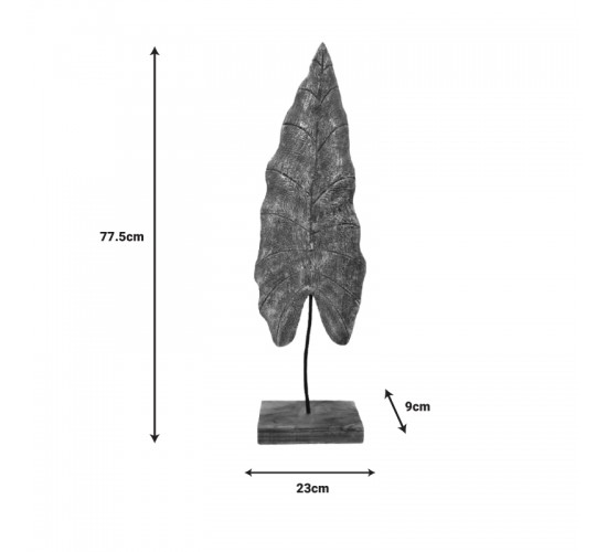 Επιτραπέζιο διακοσμητικό φύλλο Lopi Inart χρυσό μάνγκο ξύλο-μέταλλο 23x9x77.5εκ Υλικό: MANGO WOOD - IRON 312-000007