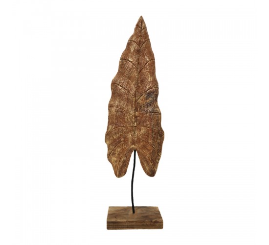 Επιτραπέζιο διακοσμητικό φύλλο Lopi Inart χρυσό μάνγκο ξύλο-μέταλλο 23x9x77.5εκ Υλικό: MANGO WOOD - IRON 312-000007