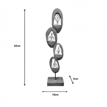 Επιτραπέζιο διακοσμητικό Yove Inart φυσικό μάνγκο ξύλο-μέταλλο 18x9x69εκ Υλικό: MANGO WOOD - IRON 312-000008