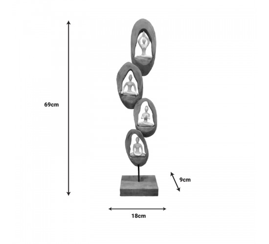 Επιτραπέζιο διακοσμητικό Yove Inart φυσικό μάνγκο ξύλο-μέταλλο 18x9x69εκ Υλικό: MANGO WOOD - IRON 312-000008