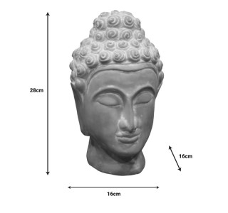 Επιτραπέζιο διακοσμητικό βούδας Rolia Inart γκρι terracotta 16x16x28εκ Υλικό: TERRACOTTA CERAMIC 312-000014