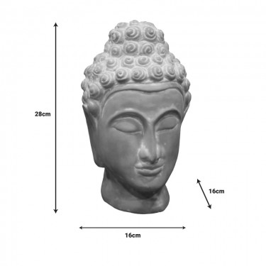Επιτραπέζιο διακοσμητικό βούδας Rolia Inart γκρι terracotta 16x16x28εκ Υλικό: TERRACOTTA CERAMIC 312-000014