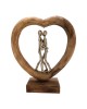 Επιτραπέζιο διακοσμητικό καρδιά Vrame Inart φυσικό μάνγκο ξύλο-αλουμίνιο 32x9x35εκ Υλικό: MANGO WOOD-ALUMINUM 312-000018