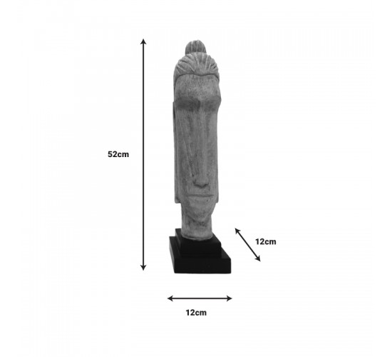 Προτομή βούδας Dran Inart φυσικό μάνγο ξύλο 12x12x52εκ Υλικό: MANGO WOOD 312-000021