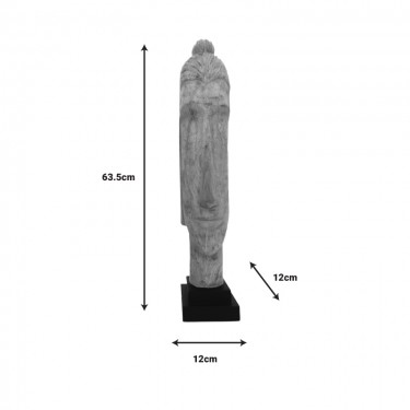 Προτομή βούδας Dran Inart φυσικό μάνγο ξύλο 12x12x63.5εκ Υλικό: MANGO WOOD 312-000022
