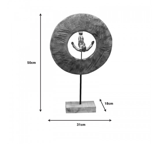 Επιτραπέζιο διακοσμητικό Manny Inart φυσικό μάνγο ξύλο-αλουμίνιο 31x18x50εκ Υλικό: MANGO WOOD-ALUMINUM 312-000027