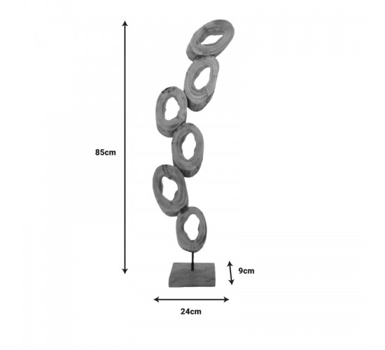 Επιτραπέζιο διακοσμητικό Sametro Inart φυσικό μάνγκο ξύλο-μέταλλο 24x9x85εκ Υλικό: MANGO WOOD-IRON 312-000041