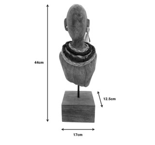 Προτομή Ebia Inart μάνγκο ξύλο-μέταλλο σε φυσική απόχρωση 17x12.5x44εκ Υλικό: MANGO WOOD - IRON 312-000042
