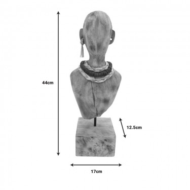 Προτομή Ebia I Inart μάνγκο ξύλο-μέταλλο σε φυσική απόχρωση 17x12.5x44εκ Υλικό: MANGO WOOD - IRON 312-000043