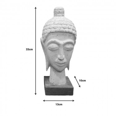 Προτομή κεφαλή βούδα Wevi Inart λευκό μάνγκο ξύλο 13x10x33εκ Υλικό: MANGO WOOD 312-000046