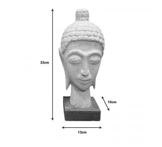 Προτομή κεφαλή βούδα Wevi Inart λευκό μάνγκο ξύλο 13x10x33εκ Υλικό: MANGO WOOD 312-000046