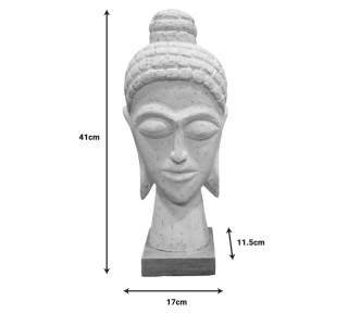 Προτομή κεφαλή βούδα Wevi Inart λευκό μάνγκο ξύλο 17x11.5x41εκ Υλικό: MANGO WOOD 312-000047