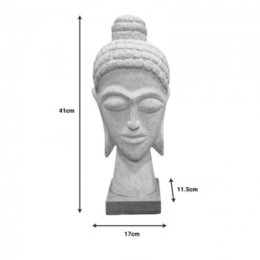 Προτομή κεφαλή βούδα Wevi Inart λευκό μάνγκο ξύλο 17x11.5x41εκ Υλικό: MANGO WOOD 312-000047