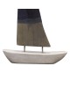 Επιτραπέζιο διακοσμητικό καράβι Elize Inart λευκό-γκρι-μπλε μάνκγο ξύλο-μέταλλο 30.5x5x48.5εκ Υλικό: MANGO WOOD-IRON 312-000048