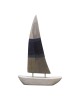 Επιτραπέζιο διακοσμητικό καράβι Elize Inart λευκό-γκρι-μπλε μάνκγο ξύλο-μέταλλο 30.5x5x48.5εκ Υλικό: MANGO WOOD-IRON 312-000048