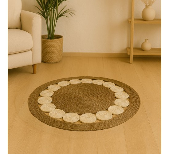 Χαλί Opronzo Inart φυσικό σχοινί Φ100x2εκ Υλικό: ROPE - CATTAIL FLOWER 313-000016 Χαλί Opronzo Inart φυσικό σχοινί Φ100x2εκ Υλικό: ROPE - CATTAIL FLOWER 313-000016