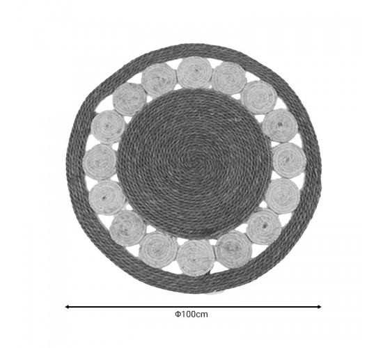 Χαλί Opronzo Inart φυσικό σχοινί Φ100x2εκ Υλικό: ROPE - CATTAIL FLOWER 313-000016 Χαλί Opronzo Inart φυσικό σχοινί Φ100x2εκ Υλικό: ROPE - CATTAIL FLOWER 313-000016