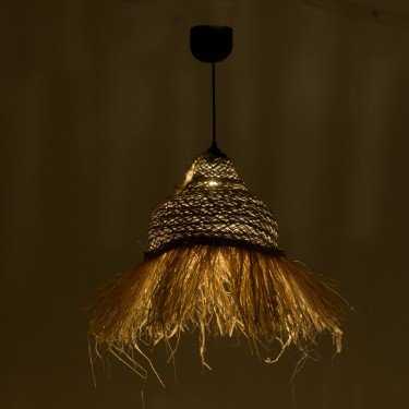 Φωτιστικό οροφής Boher Inart seagrass σε φυσική απόχρωση Φ33x76εκ Υλικό: STRAW 313-000026