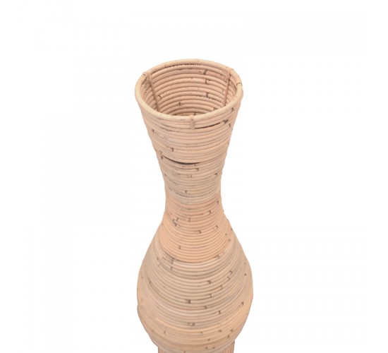 Διακοσμητικό βάζο Uala Inart ψάθα μπανάνας σε αντικέ φυσική απόχρωση Φ25x70εκ Υλικό: BANANA ROOT 315-000025