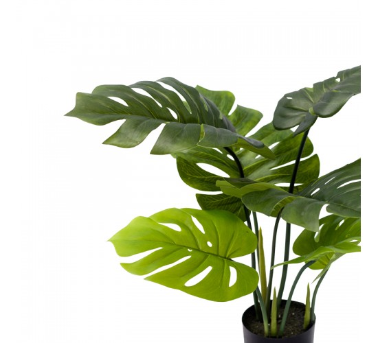 Διακοσμητικό φυτό Monstera σε γλάστρα Inart πράσινο pp Υ70εκ Υλικό: PP 316-000003