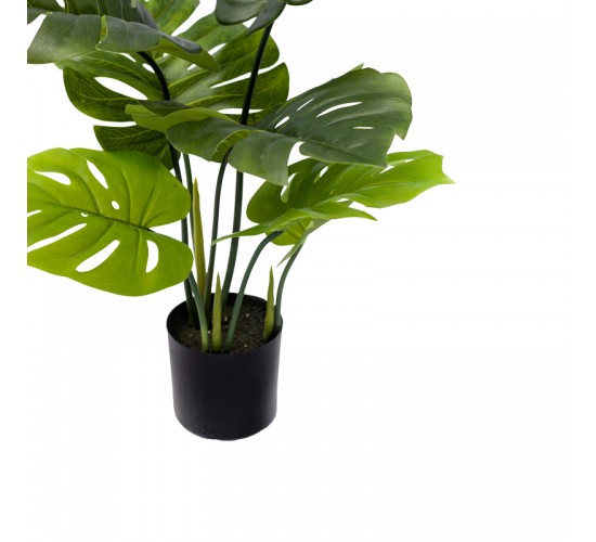 Διακοσμητικό φυτό Monstera σε γλάστρα Inart πράσινο pp Υ70εκ Υλικό: PP 316-000003