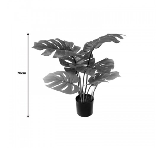 Διακοσμητικό φυτό Monstera σε γλάστρα Inart πράσινο pp Υ70εκ Υλικό: PP 316-000003