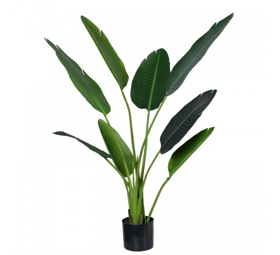 Διακοσμητικό φυτό Palm tree σε γλάστρα Inart πράσινο pp Υ120εκ Υλικό: PP 316-000007
