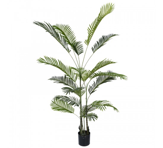 Διακοσμητικό φυτό Areca ΙΙΙ σε γλάστρα Inart πράσινο pp Υ180εκ Υλικό: PP 316-000013