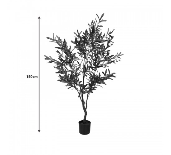 Διακοσμητικό φυτό Olive tree I σε γλάστρα Inart πράσινο pp Υ150εκ Υλικό: PP 316-000017