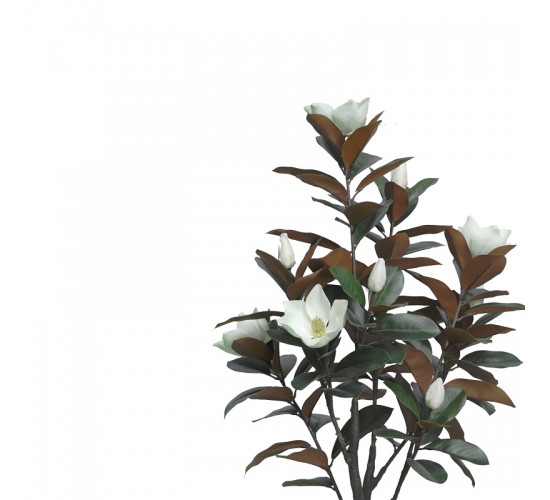 Διακοσμητικό φυτό Mangola I σε γλάστρα Inart λευκό pp Υ155εκ Υλικό: PP 316-000027