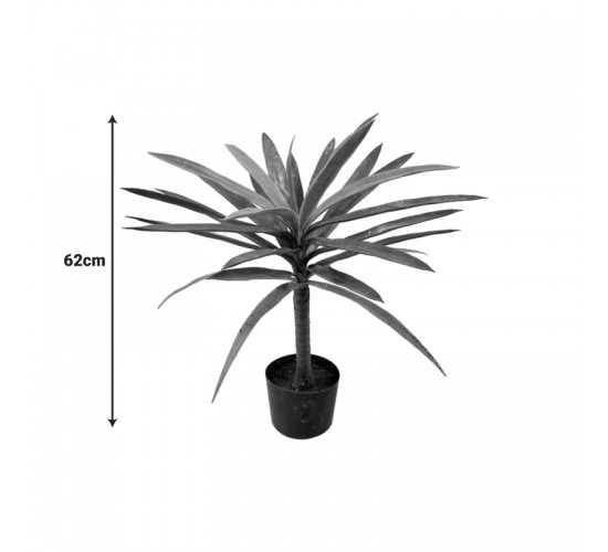 Διακοσμητικό φυτό Dracaena palm σε γλάστρα Inart πράσινο pp Υ62εκ Υλικό: PP 316-000038