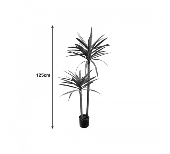 Διακοσμητικό φυτό Dracaena palm σε γλάστρα Inart πράσινο pp Υ125εκ Υλικό: PP 316-000039