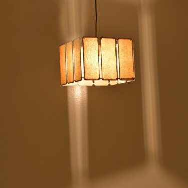 Φωτιστικό οροφής Boxfo Inart καφέ press papier-μέταλλο 32x32x123εκ Υλικό: PAPER-IRON 317-000014