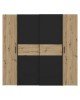 Ντουλάπα ρούχων Bekerk τετράφυλλη μαύρο-oak μελαμίνης 200x61x190.5εκ Υλικό: -Carcase & front: chipboard. Handles: pp - Alu Look ;
sliding doors metal - Alu Look- 318-000003
