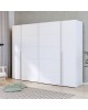 Ντουλάπα ρούχων Verzo τετράφυλλη λευκό μελαμίνης 270.5x61x210.5εκ Υλικό: -Carcase & front: chipboard. Handles: pp - Alu Look ;
sliding doors metal - Alu Look- 318-000004