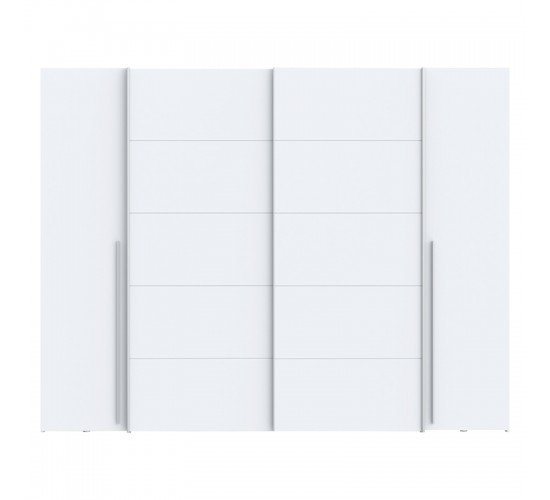 Ντουλάπα ρούχων Verzo τετράφυλλη λευκό μελαμίνης 270.5x61x210.5εκ Υλικό: -Carcase & front: chipboard. Handles: pp - Alu Look ;
sliding doors metal - Alu Look- 318-000004
