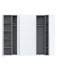 Ντουλάπα ρούχων Verzo τετράφυλλη λευκό μελαμίνης 270.5x61x210.5εκ Υλικό: -Carcase & front: chipboard. Handles: pp - Alu Look ;
sliding doors metal - Alu Look- 318-000004