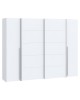 Ντουλάπα ρούχων Verzo τετράφυλλη λευκό μελαμίνης 270.5x61x210.5εκ Υλικό: -Carcase & front: chipboard. Handles: pp - Alu Look ;
sliding doors metal - Alu Look- 318-000004